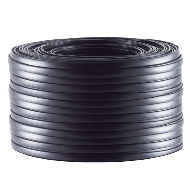 Telefoonkabel 4-aderig op rol | CCA (AWG30) | plat | zwart | 50 meter