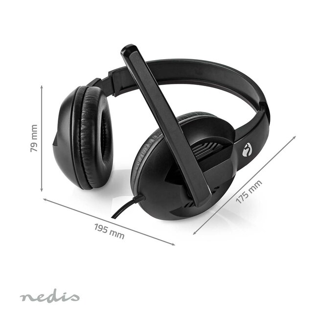 Nedis comfortabale stereo over-ear PC-headset | USB-C/USB-A | 1,8 meter