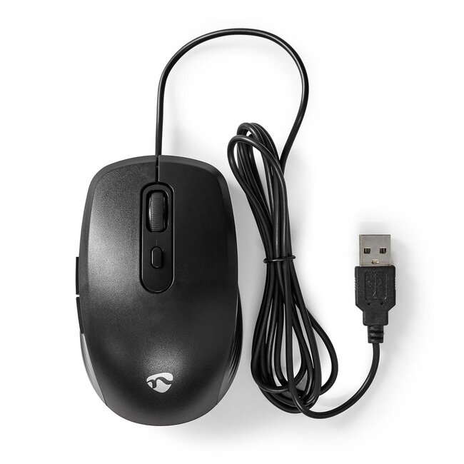 Nedis USB muis | compact | USB-A | 3600 dpi | 1,4 meter