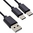 USB-A naar 2x USB-C oplaadkabel | max. 25W | zwart | 2 meter