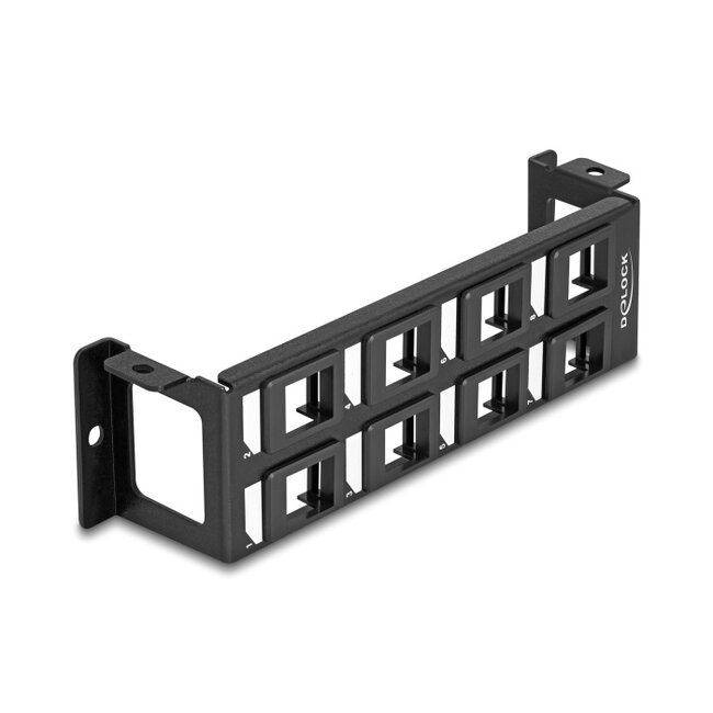 Delock Keystone Mounting Panel 8 Port surface mount vertical