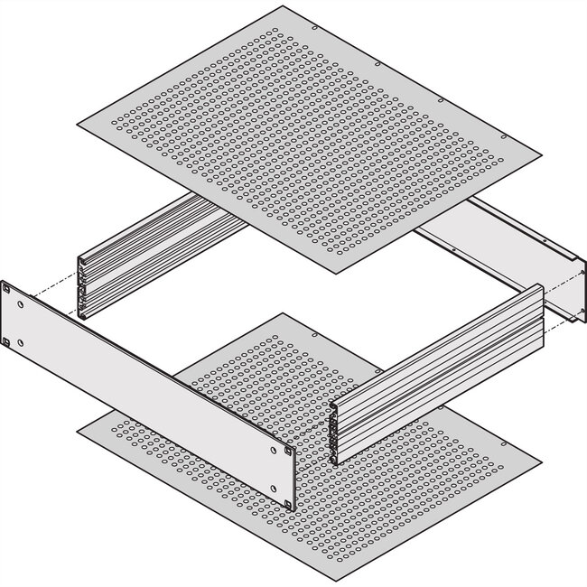 SCHROFF MultipacPRO Afdekplaat, geperforeerd, diepte 280 mm