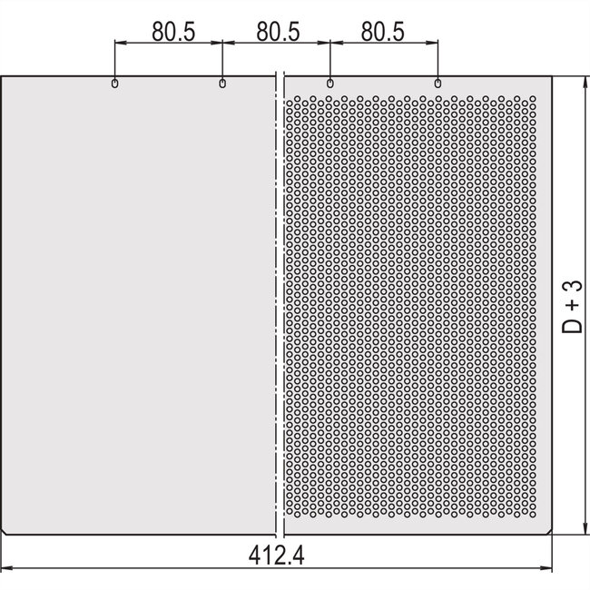 SCHROFF MultipacPRO Afdekplaat, geperforeerd, diepte 280 mm