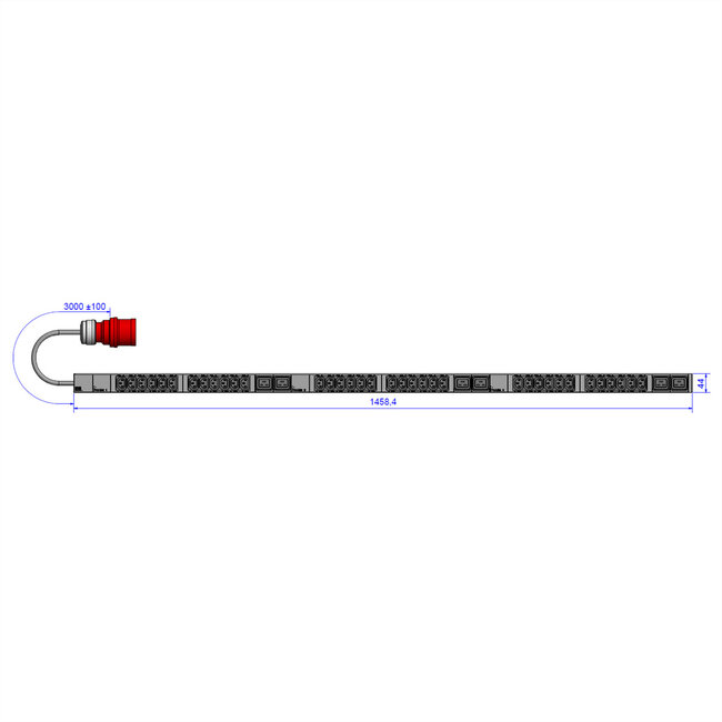 BACHMANN IT PDU ALU 1U 36x C13 6x C19 CEE 3x16A rood