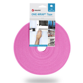 Velcro VELCRO® One Wrap® Tape 50 mm breed, roze, 25 m