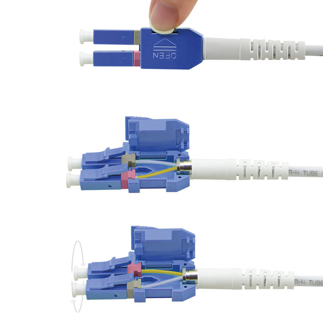 ROLINE LWL-Kabel duplex 9/125µm OS2, LC/LC, UNIBOOT, gelb, 0,5 m