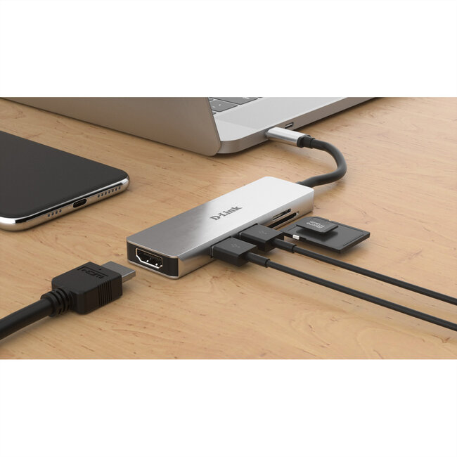 D-Link DUB-M530 USB-C 5-poorts USB 3.0 Hub met HDMI , SD & microSD Card Reader