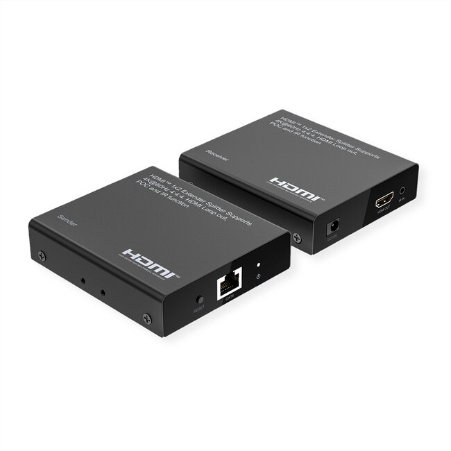 ROLINE HDMI-verlenger en -splitter, 1x2, via Cat.6A, 70m, 4K60Hz