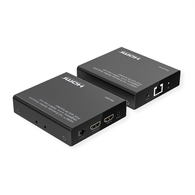 ROLINE HDMI-verlenger en -splitter, 1x2, via Cat.6A, 70m, 4K60Hz