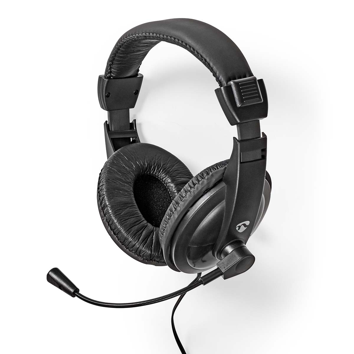 Nedis PC-Headset - Over-Ear - Stereo - 1x 3.5 mm / 2x 3.5 mm - Inklapbare Microfoon - Zwart