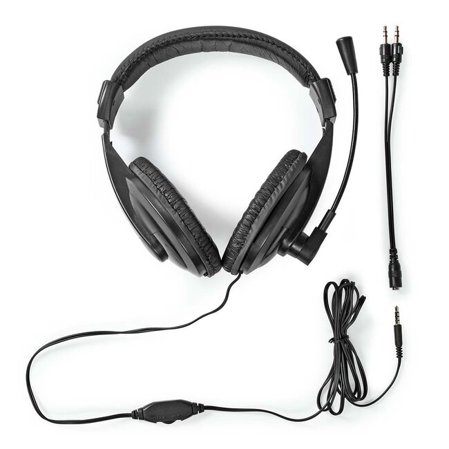 Nedis comfortabele stereo over-ear PC-headset | 1x/2x 3,5mm Jack | 1,8 meter