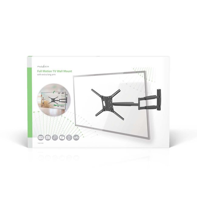 Nedis muurbeugel voor schermen tot 86 inch | extra lang | full motion
