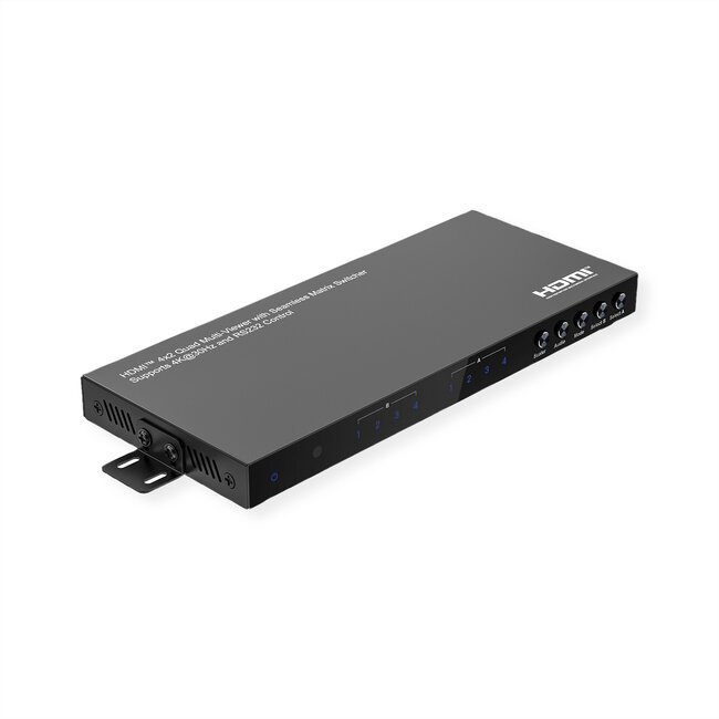 VALUE HDMI Matrix Switch,4x2 QUAD Multi-Viewer, Naadloos schakelen
