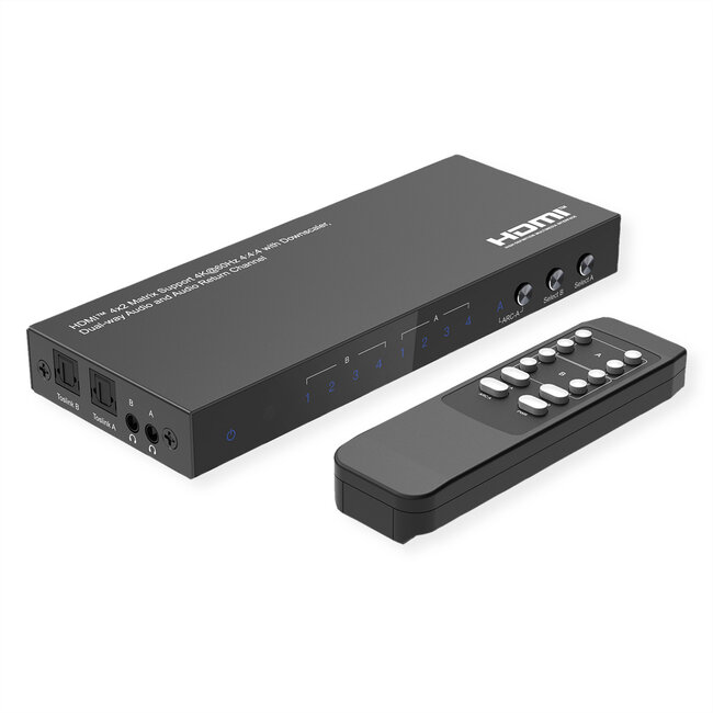 VALUE 4K HDMI Matrix Switch, 4 x 2, met afstandsbediening