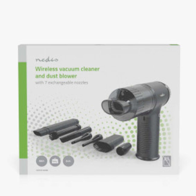 Handstofzuiger | Luchtblazer | 90 W | Oplaadbaar | Droog / Nat | Li-Ion | Zwart