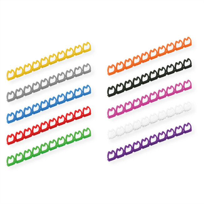 VALUE kabelmarkeerset voor patchkabels, 10 x 10 stuks, 5 - 6.5mm, veelkleurig