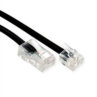 SECOMP Telefoonkabel RJ11 (6P2C) - RJ45 (8P2C), zwart, 3 m