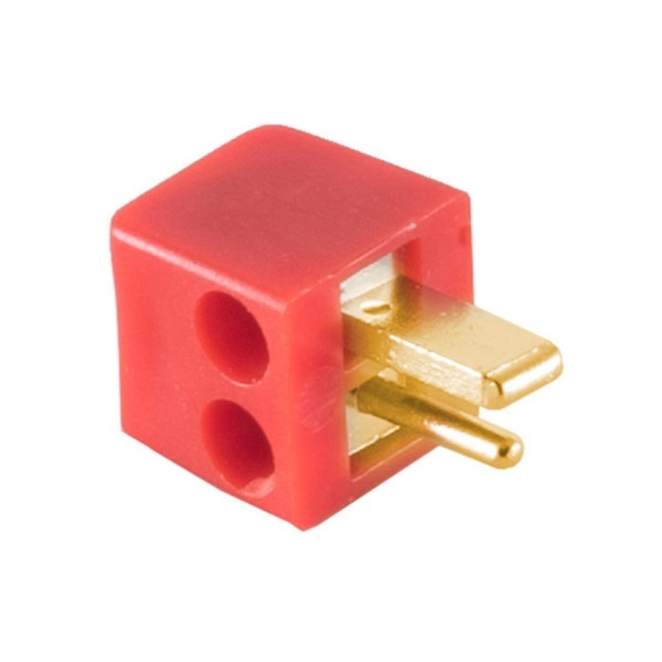 2-pin DIN Luidsprekerconnector (m) - Schroefbaar - Verguld - Rood