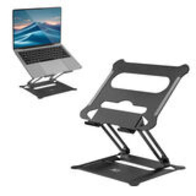 ACT Laptopstandaard, aluminium, inklapbaar, traploos in hoogte verstelbaar