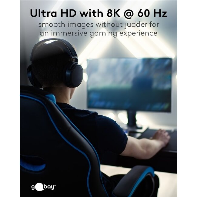 Goobay DisplayPort™ Cable 1.4, Certified, 32,4 Gbit/s 3 m