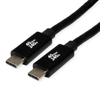 Roline ROLINE USB4 Gen3x2 Kabel, C-C, M/M, 40Gbit/s, 240W , zwart, 2 m