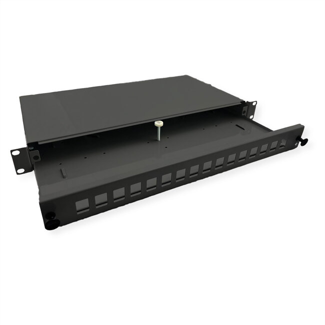 ROLINE 19'' rek voor keystone modules, 16P., voor glasvezel keystones, zwart