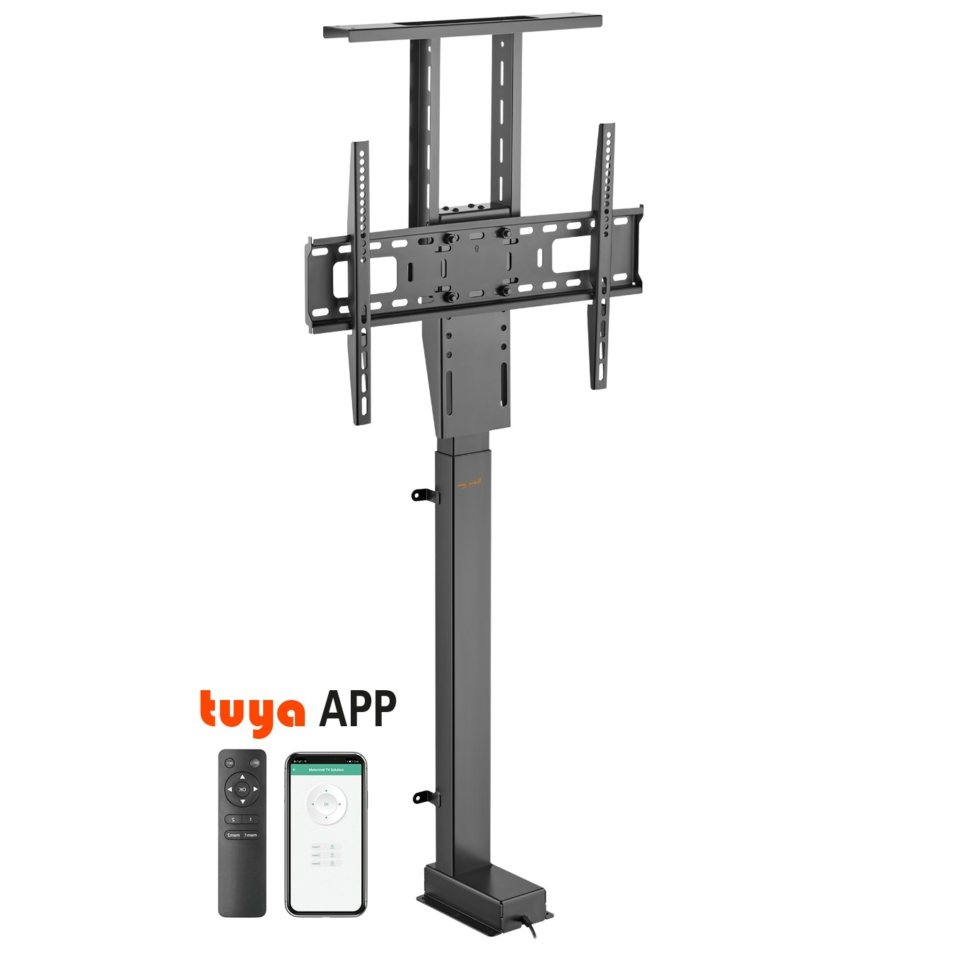 My Wall HP63-1L TV-liftbeugel 94,0 cm (37) - 165,1 cm (65) In hoogte verstelbaar, Met elektromotor, Gemotoriseerd, Staand, Besturing via app