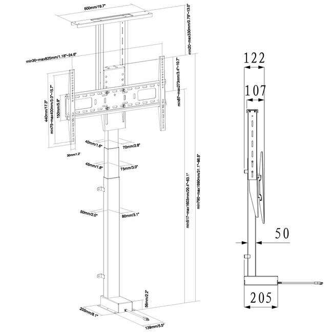 My Wall liftbeugel voor schermen tot 65 inch | gemotoriseerd | app en afstandsbediening