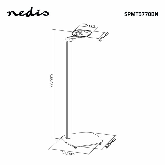Nedis premium statief voor Sonos ONE/ONE SL/PLAY:1 | hout/metaal