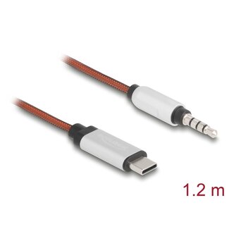 DeLOCK Delock AUX Cable USB Type-C™ male to Stereo plug 3.5 mm 4 pin 1.2 m