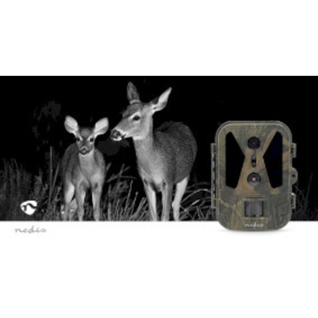 Wildcamera | 4K@10fps | 50 MPixel | 8 MPixel CMOS | IP65 | Zwart No-Glow IR | Nachtzicht | Kijkhoek: 100 ° | Bewegingssensor | Detectiehoek: 120 ° | Detectiebereik: 25 m | Scherm grootte: 2.4 " | LCD-Scherm | Bruin / Groen