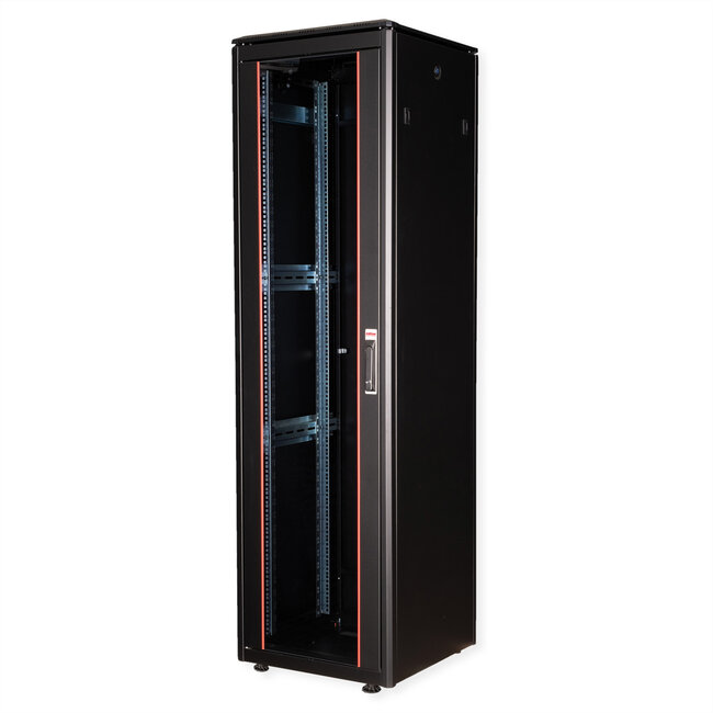 ROLINE 19-inch netwerkkast Pro 42 U, 600x600 BxD Glazen deur zwart