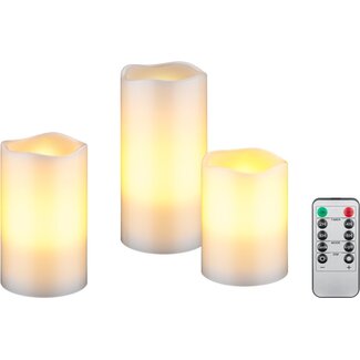 Goobay Goobay Set of 3 LED Real Wax Candles, white