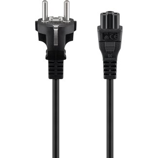 Goobay Goobay Mains Cable with Safety Plug, 1 m, black, (3*0.75 mm²)
