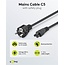 Goobay Mains Cable with Safety Plug, 1 m, black, (3*0.75 mm²)