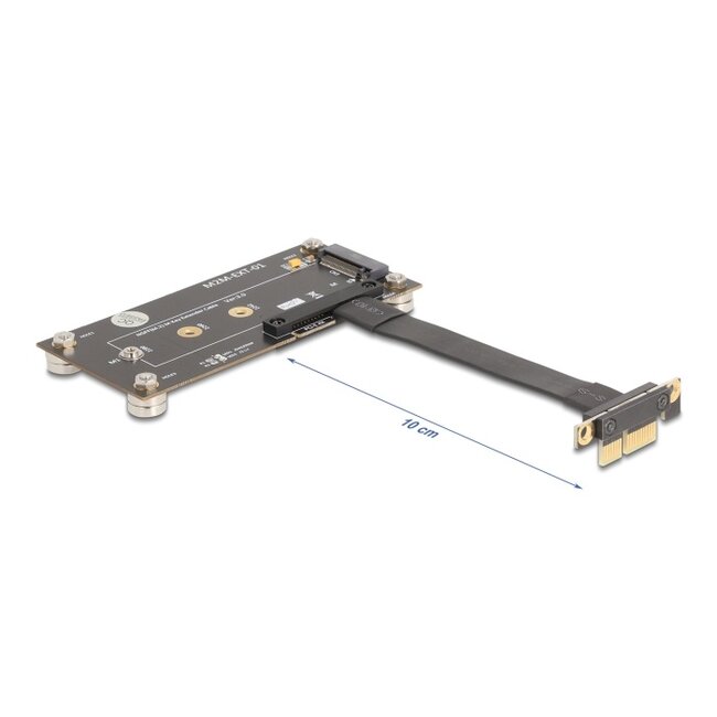 Delock Adapter PCIe 3.0 x1 male 90° angled to M.2 Key M female with cable 10 cm