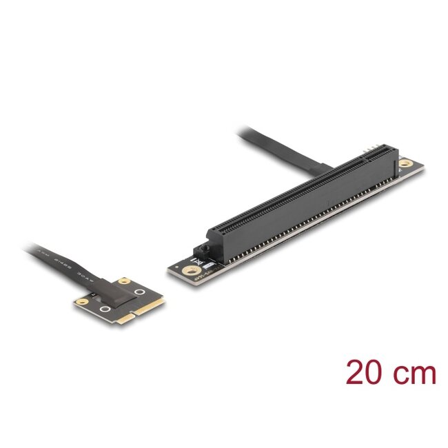 Delock Adapter Mini PCIe male to PCIe 3.0 x16 slot 90° angled with cable 20 cm