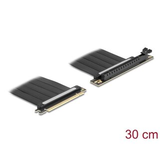 DeLOCK Delock Riser Card PCI Express 4.0 x16 male to x16 slot 90° angled with cable 30 cm