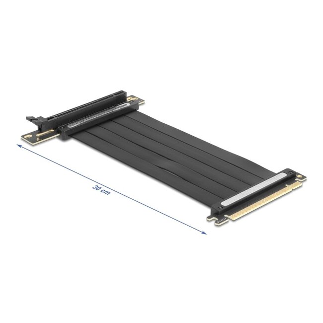 Delock Riser Card PCI Express 4.0 x16 male to x16 slot 90° angled with cable 30 cm