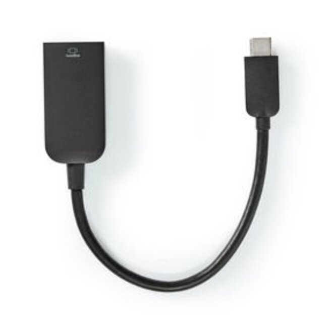 USB-C™ Adapter | USB 3.2 Gen 1 | USB-C™ Male | HDMI™ Output | 4K@60Hz | 0.20 m | Rond | Vernikkeld | PVC | Zwart | Polybag