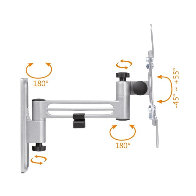 My Wall caravan muurbeugel voor schermen tot 43 inch | full motion | 2 draaipunt