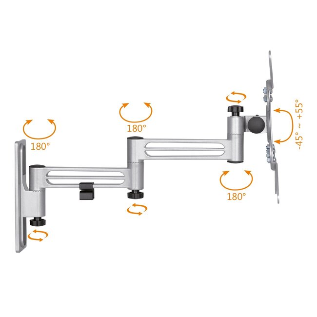 My Wall caravan muurbeugel voor schermen tot 43 inch | full motion | 3 draaipunt