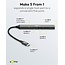 Goobay USB hub (USB-C) | 3x USB-A + 2x USB-C (1x PD 100W) | USB2.0/3.0 | aluminium | 0,10 meter