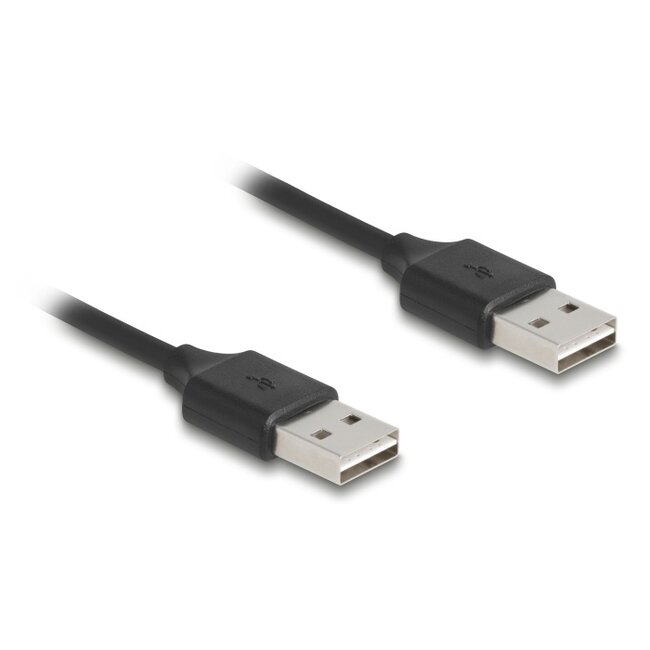 Delock Coiled Cable EASY-USB 2.0 Type-A male to EASY-USB Type-A male 0.5 m to 0.8 m black