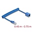 Delock RJ45 Coiled Cable plug to jack Cat.6 UTP 0.45 m to 0.75 m blue