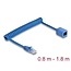 Delock RJ45 Coiled Cable plug to jack Cat.6 UTP 0.8 m to 1.8 m blue