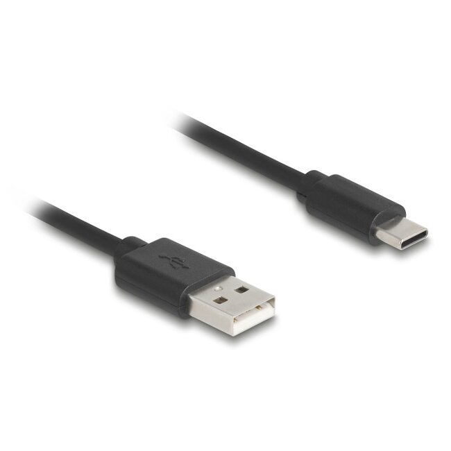 Delock USB 2.0 Coiled Cable USB Type-A male to USB Type-C™ male 0.45 m to 0.75 m black