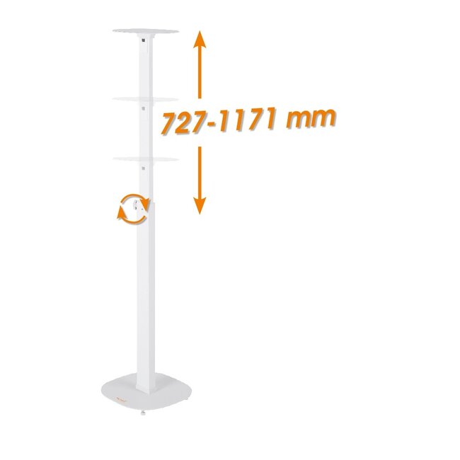 My Wall luidspreker statief set | tot 10 kg | 73 - 117 cm hoog | wit