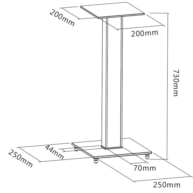 My Wall Extra Class luidspreker statief set | tot 10 kg | 73 cm hoog