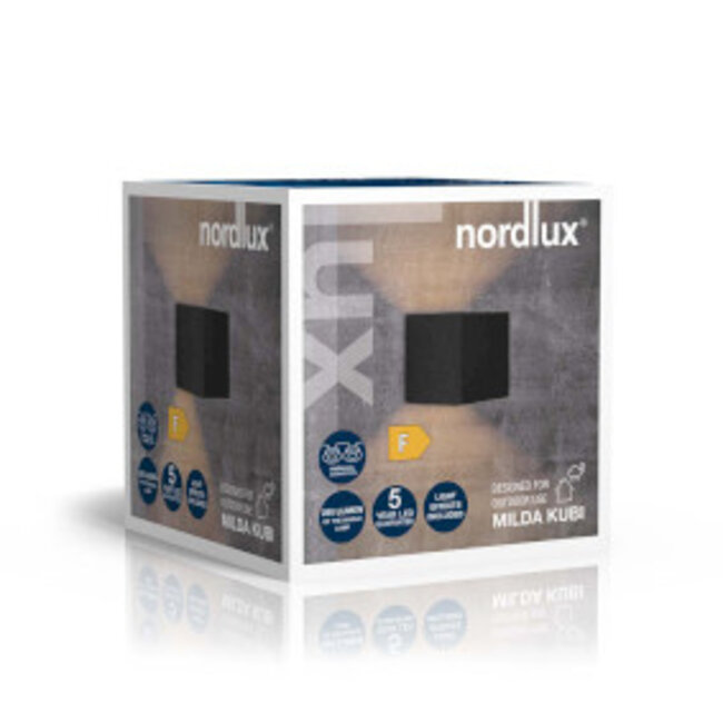 Milda kubi Wandlamp Zwart